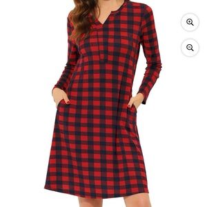 cheibear Womens S Pajamas Nightgown Long Sleeve Sleepwear Nightwear Lounge Dress